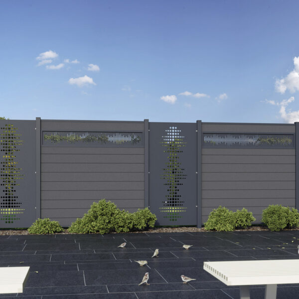 Systemzaun Kingstone one Füllprofil Pearl