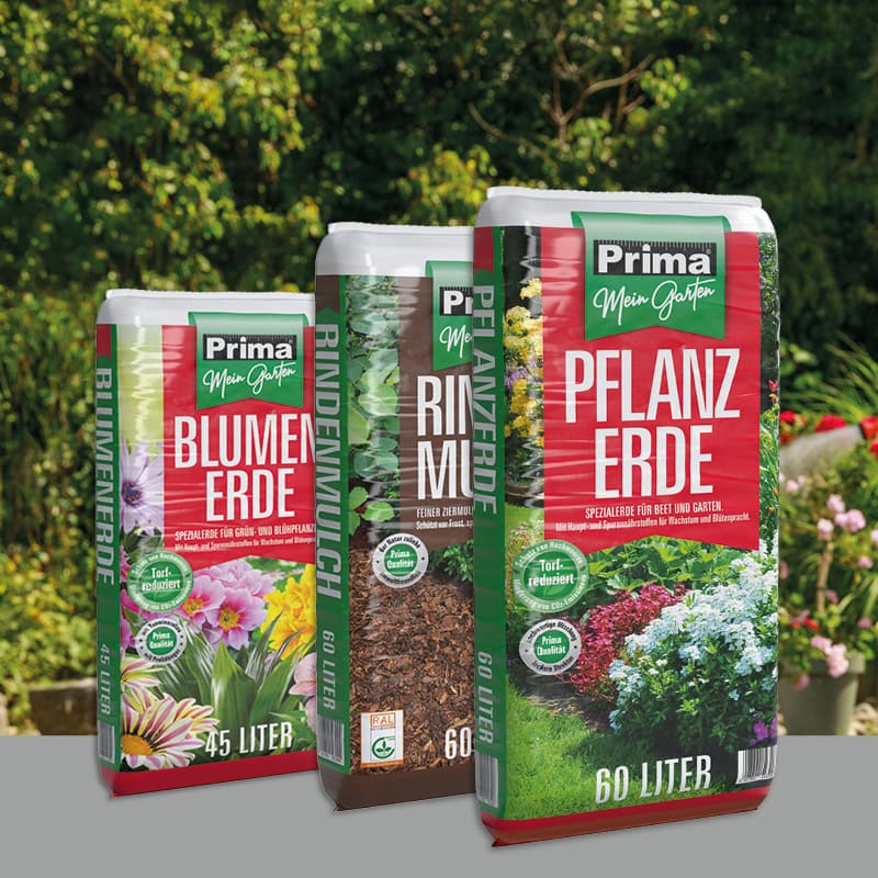 Reinigungsmittel, Rindenmulch und Pflanzenerde